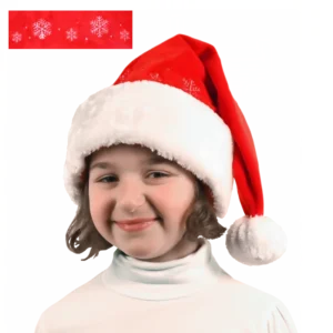 bonnet Noël enfant flocons de neige brodés de la marque NOEL EN FOLIE. Réf. NEDT103.